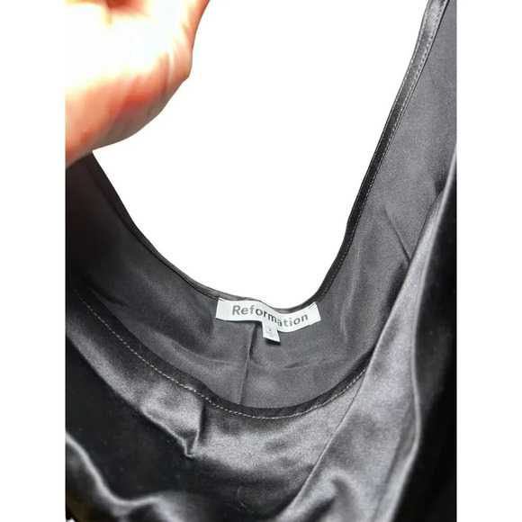 Reformation Annika Silk Jumpsuit NWT Size 2 - Picture 9 of 9